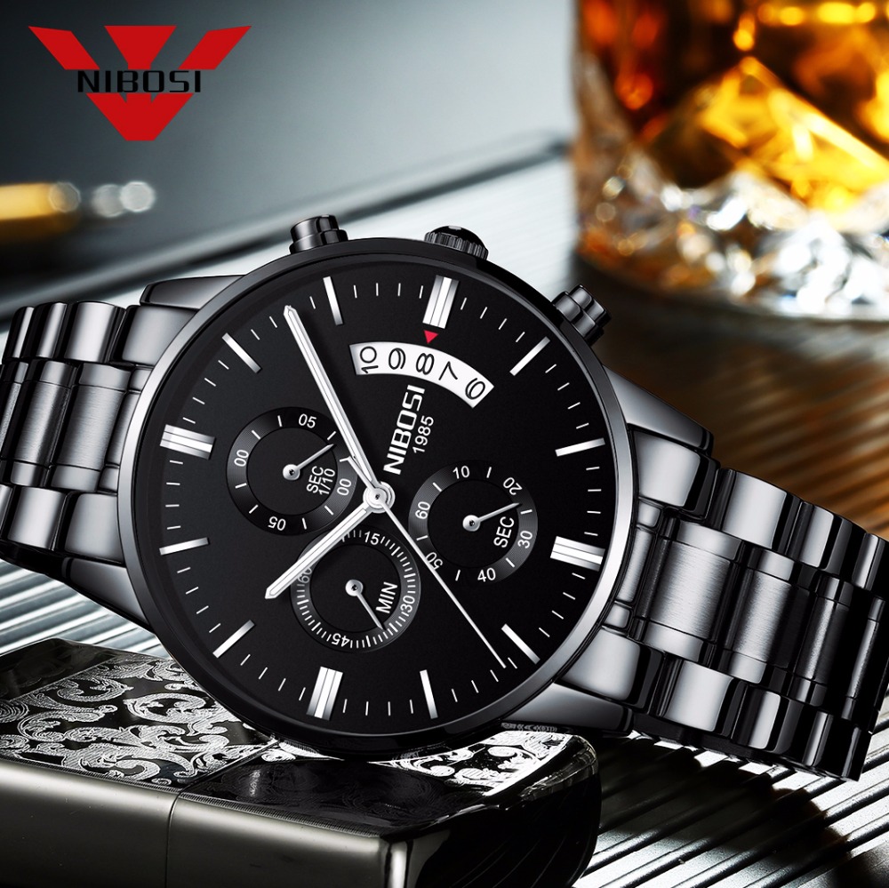 Luxury Watch Manufacturers - NIBOSI acier inoxydable montre à Quartz