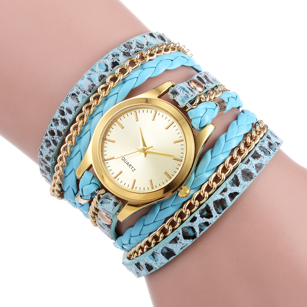 Luxury Watch White - Montre à quartz pour femme, texture