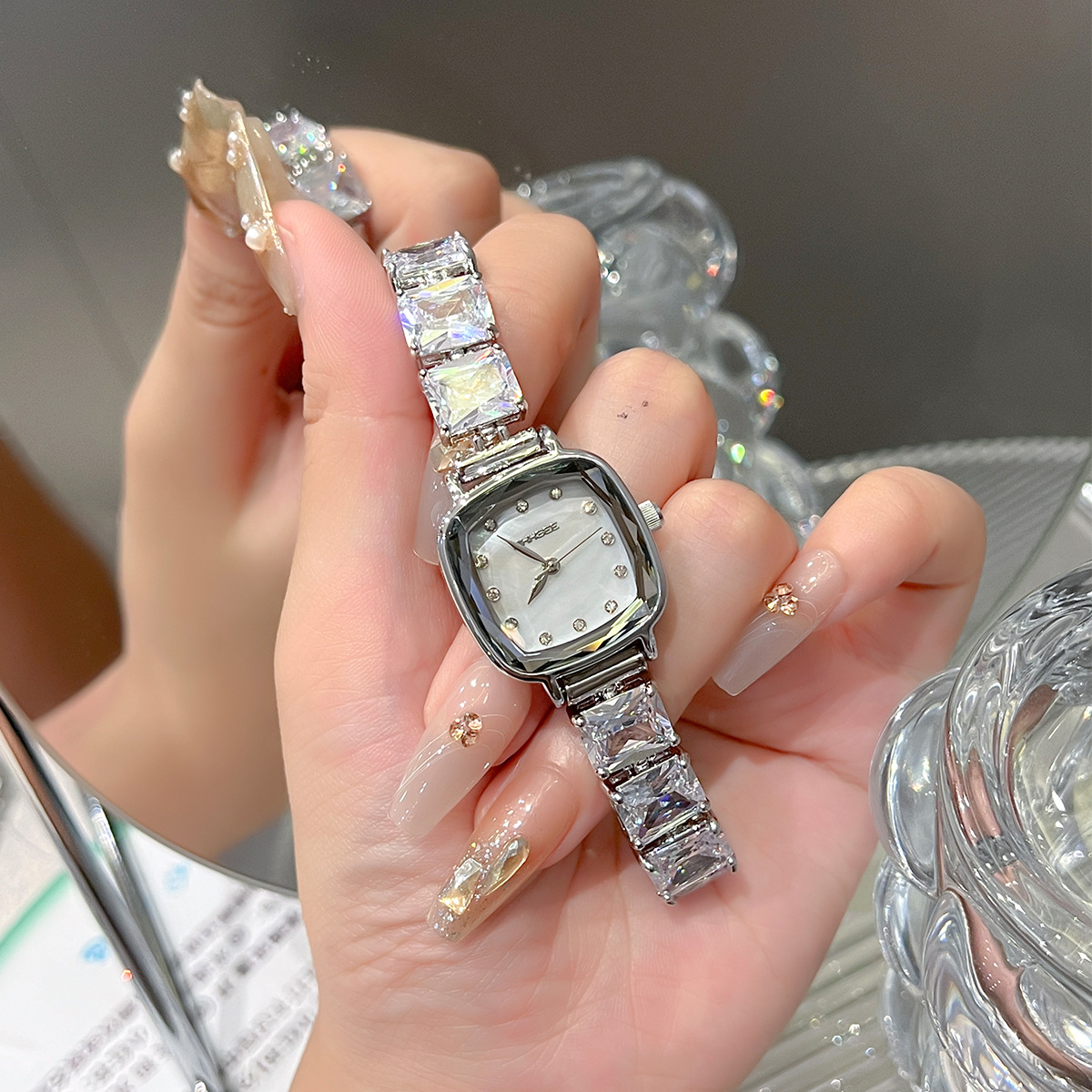 Luxury Watch Diamond - Montre-bracelet à quartz pour femme, diamant