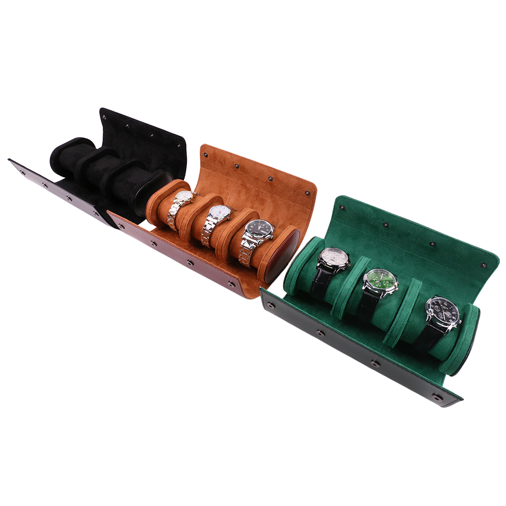 Luxury Watch Travel Case - Luxe Portable 3 fentes en cuir