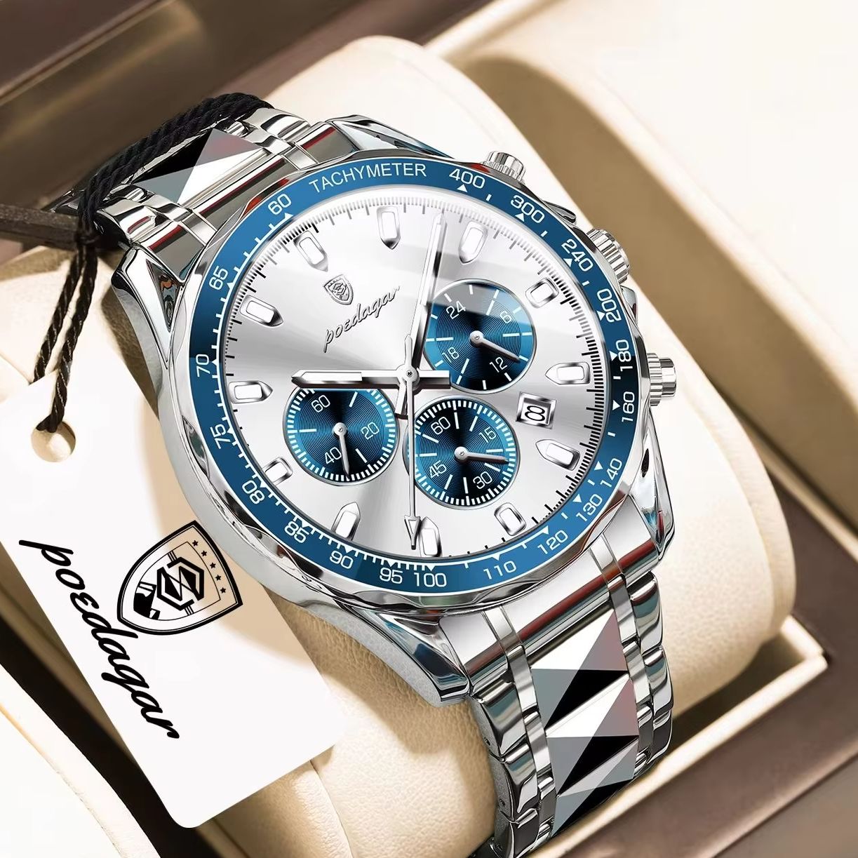 Luxury Watch White - Montre pour homme POEDAGAR, haut de