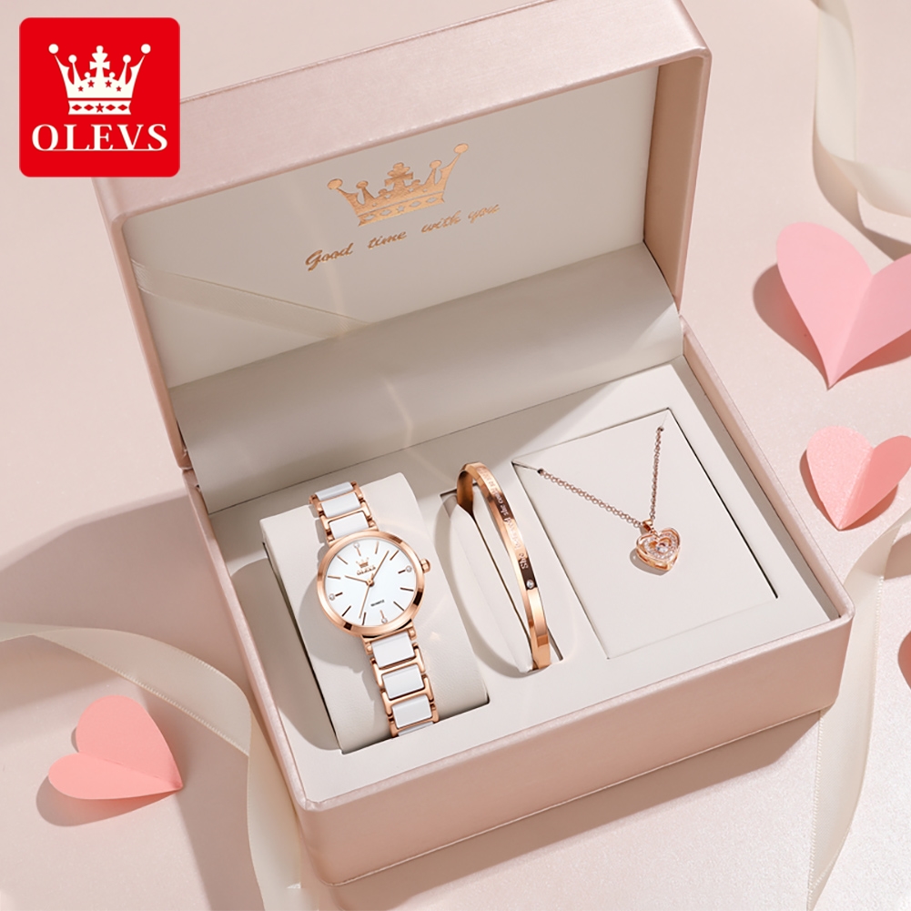 Luxury Watch Travel Case - OLEVS femmes montre 5877 luxe élégant