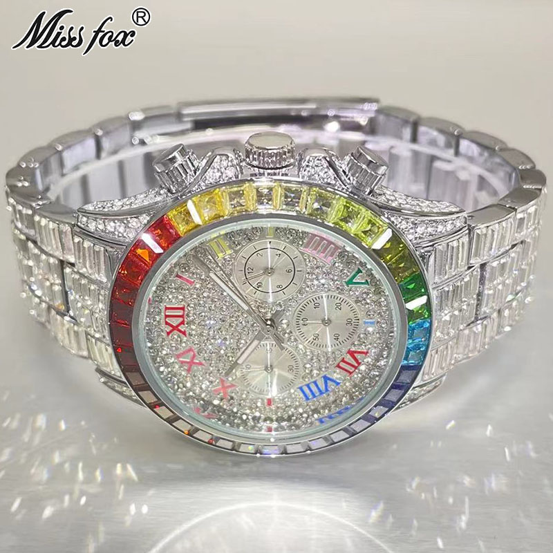 Luxury Watch Manufacturers - MISSFOX-Montre Glacée de Luxe pour Homme,