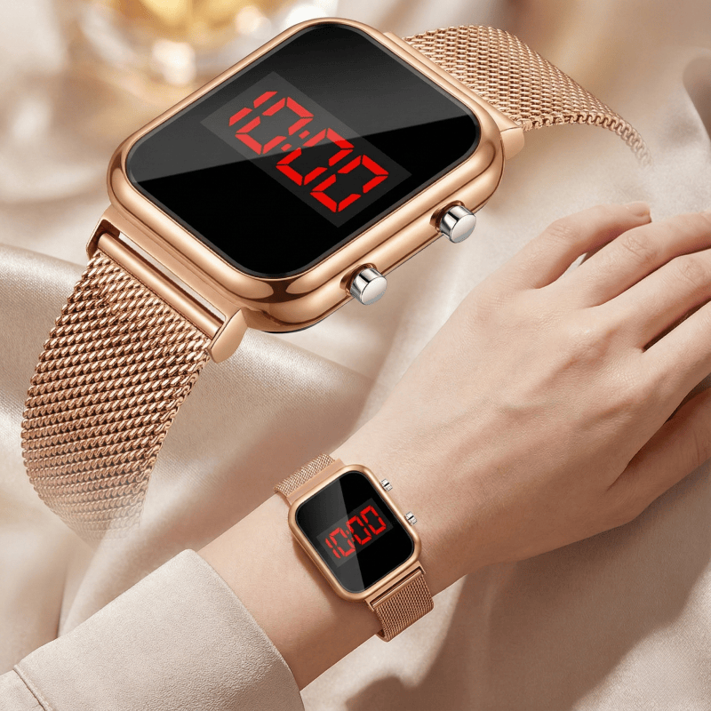 Luxury Watch Uk - Mode boucle magnétique Rectangle LED montres