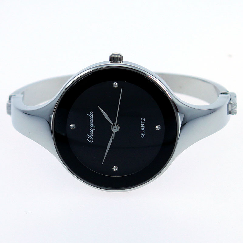 Luxury Watch Girl - Montre manchette en acier inoxydable doré
