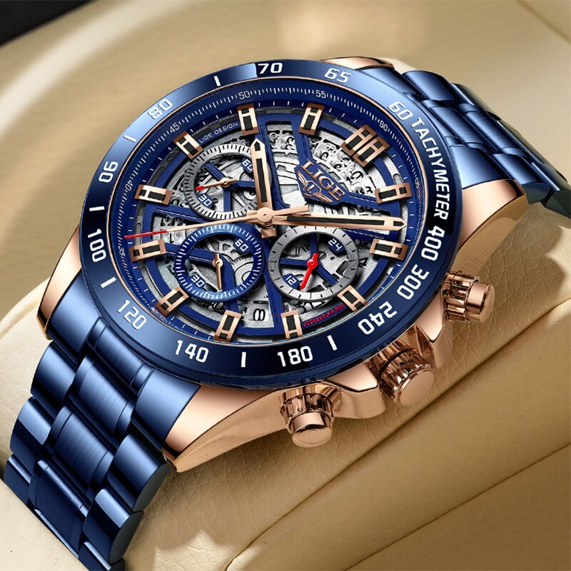 Luxury Watch Manufacturers - LIGE-Montre-bracelet à quartz étanche pour homme,