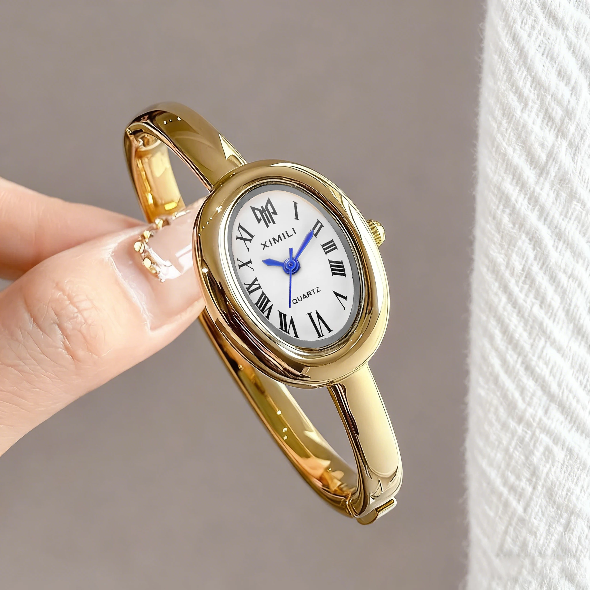 Luxury Watch White - Montre-bracelet vintage ovale XIMILI 2026 pour