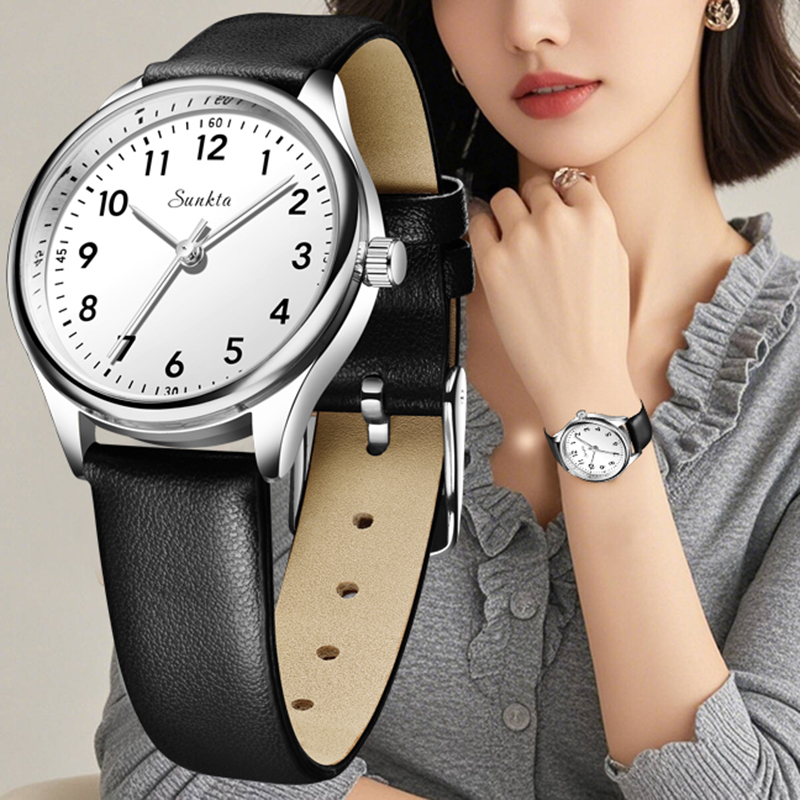 Luxury Watch White - LIGE Simple femmes mode noir et