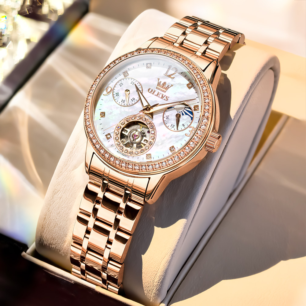 Luxury Watch Moon Phase - OLEVS – montre-bracelet automatique en acier