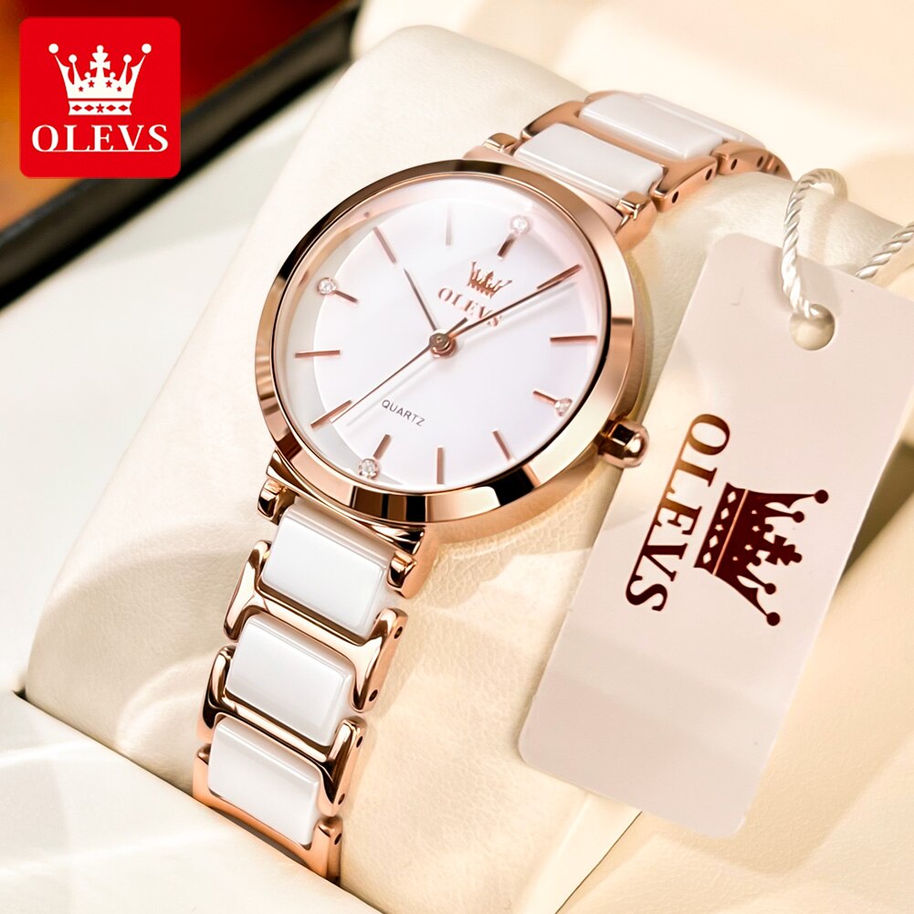 Luxury Watch Girl - OLEVS-Montre-bracelet de luxe en or rose