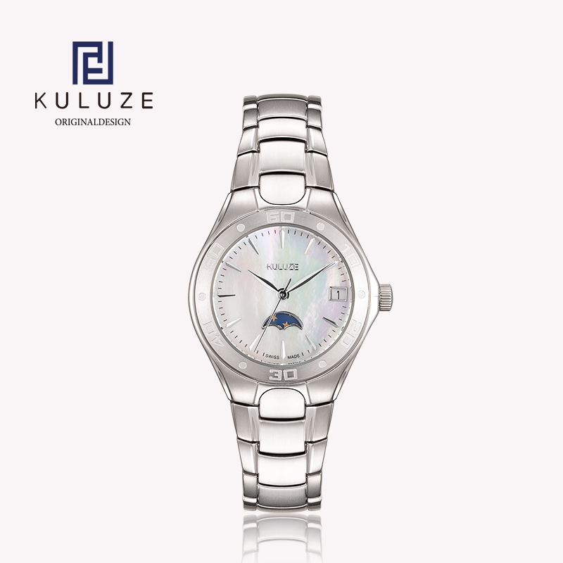 Luxury Watch Moon Phase - KULUreflective-Montre en titane pour femme, Swiss