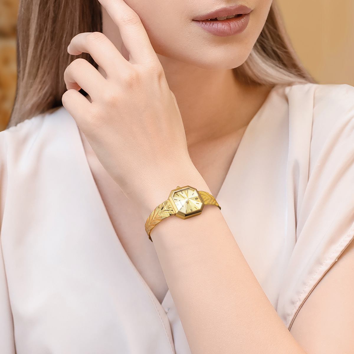 BERNY-Montre dorée octogonale  - Luxury Watch Diamond avis et prix