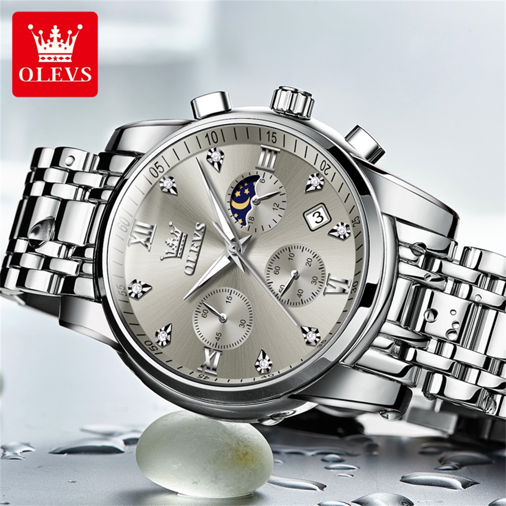 OLEVS 2858 montre à Quartz pou - Luxury Watch Moon Phase avis et prix
