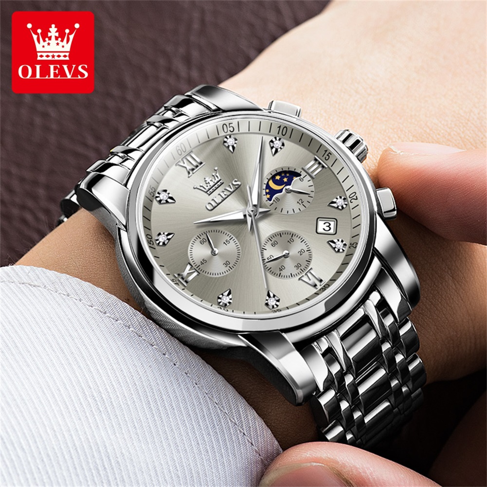 OLEVS 2858 montre à Quartz pou - Luxury Watch Moon Phase avis et prix