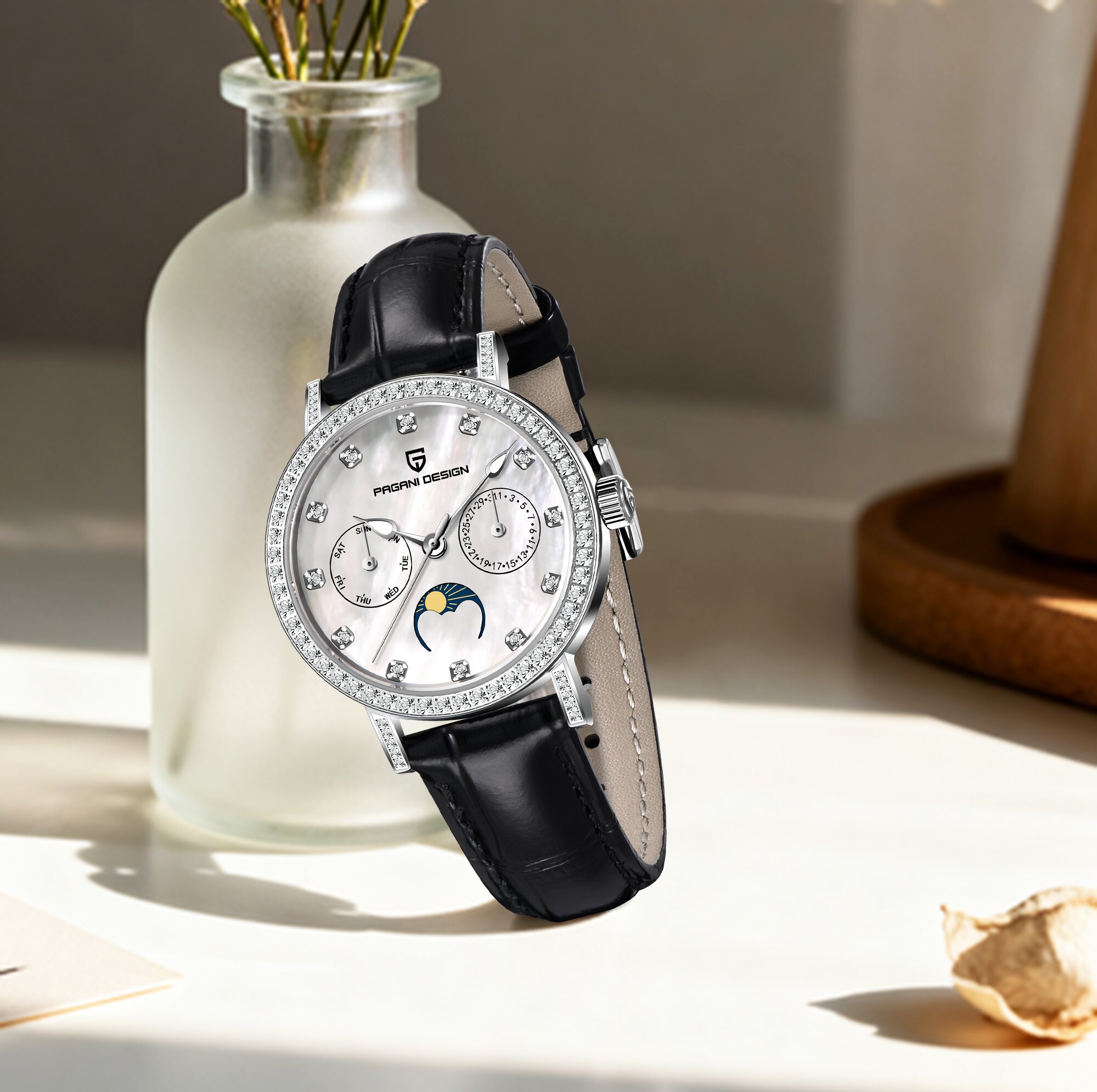 Montre à quartz de luxe pour f - Luxury Watch Moon Phase avis et prix