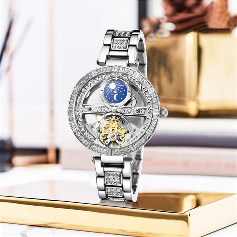 Dames montre automatique femme - Luxury Watch Moon Phase avis et prix