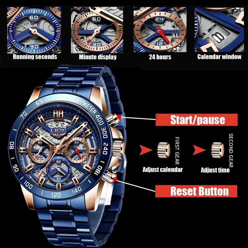 LIGE-Montre-bracelet à quartz  - Luxury Watch Manufacturers avis et prix